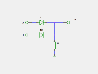 Zapojení hradla OR diodové logice