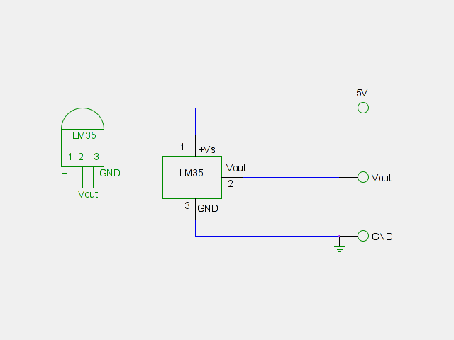 Zapojení LM35