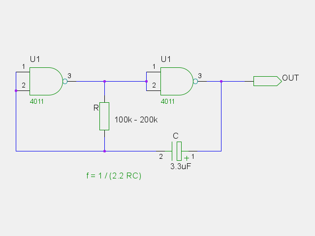 RC Oscilátor s CD4011