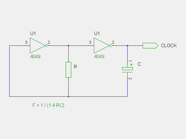 RC Oscilátor s CD4049