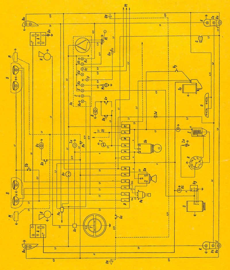 Schéma elektrického zapojení vozu Tatra 2-603