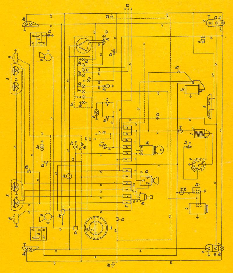 Schma elektrickho zapojen vozu Tatra 2-603