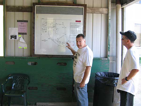 Bill Yobi at the driver's meeting in the Nelson Ledges tech center