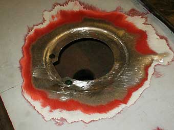 homemade dies for pressing the recessed fuel filler embossment