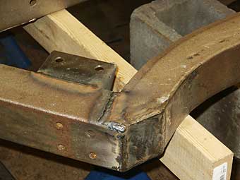 modified TR6 frame for added clearance