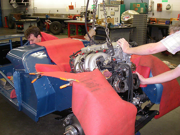 Nissan 240SX has a front sump oil pan. I needed a rear sump to clear crossmember.