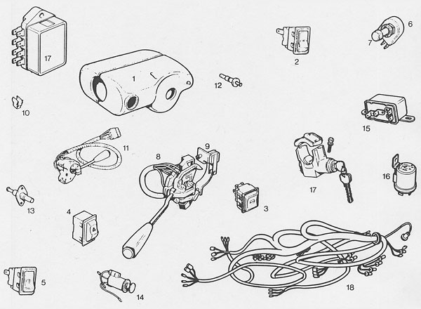 MGB GT V8 parts - Switches and Wiring Harness