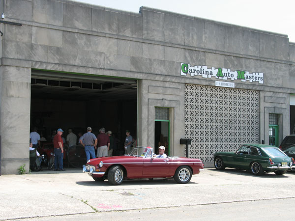 Graham Creswick arrives at the Carolina Auto Masters dynomometer shop.