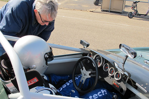 Phil Leonard and his 1992 MG RV8 Racecar