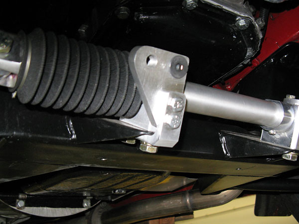 Fabricated inboard mount for Fiero steering dampener.
