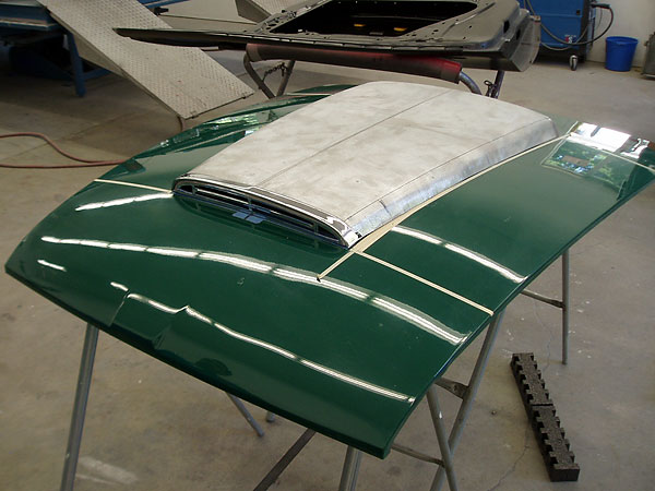 Fabrication of the custom hood scoop.