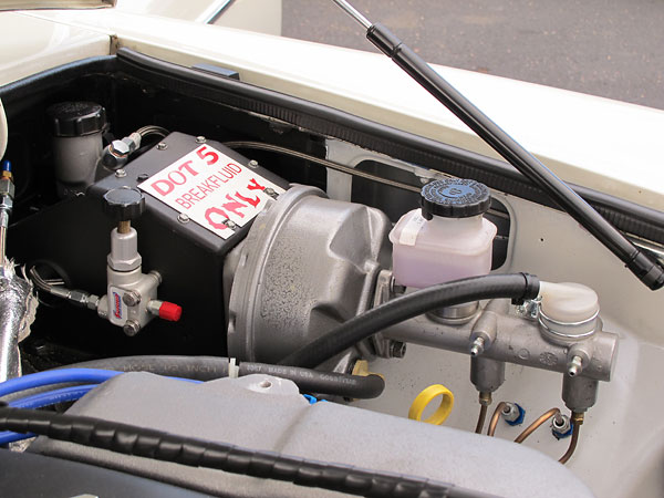 Later model MGB pedal assembly and power brake booster. Wilwood tandem master cylinder.