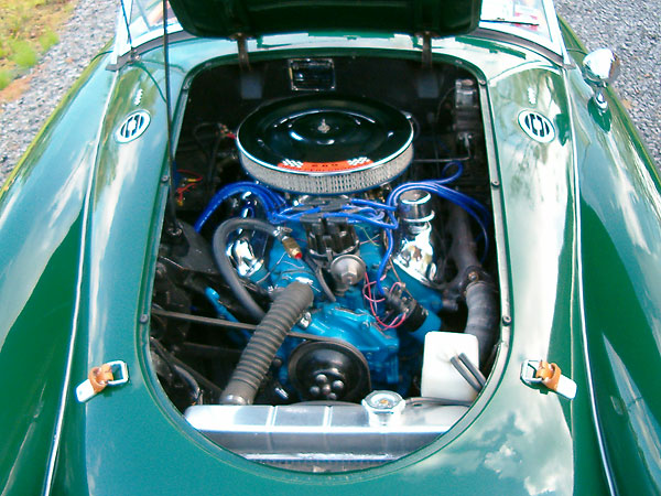 1965 A-code 289cid Ford V8, rebuilt by Pike's Engine & Machine Shop in Watkins Glen, New York.