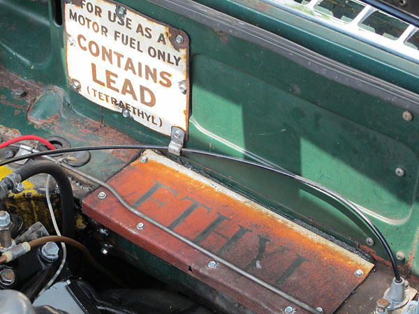 The heater box was removed and high-quality signage was used to cover firewall openings.