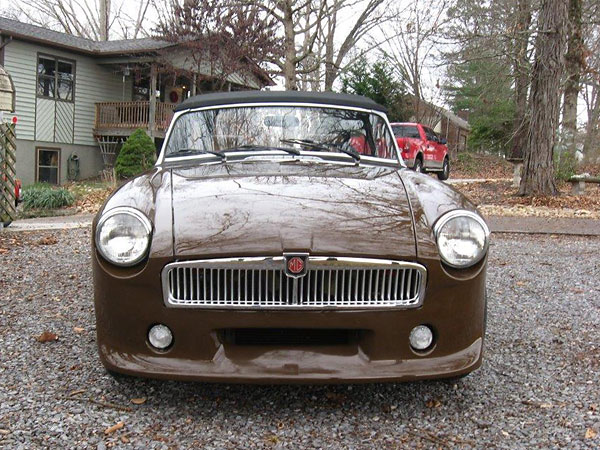 Preform Resources fiberglass front valance, with Austin Healey turn signals.