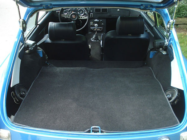 MGB GT cargo area.