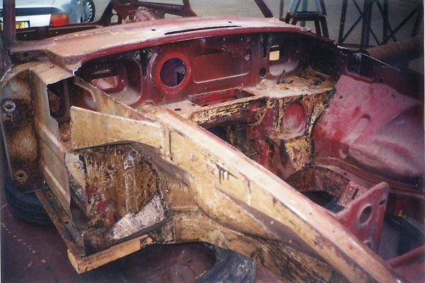 Worth messing with? Maybe, but only because this is a rare factory MGB GT V8 bodyshell.