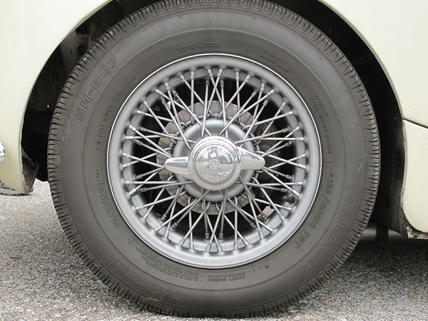 MG Midget (Dunlop) 60-spoke wire wheels.