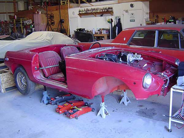 MGB on jackstands