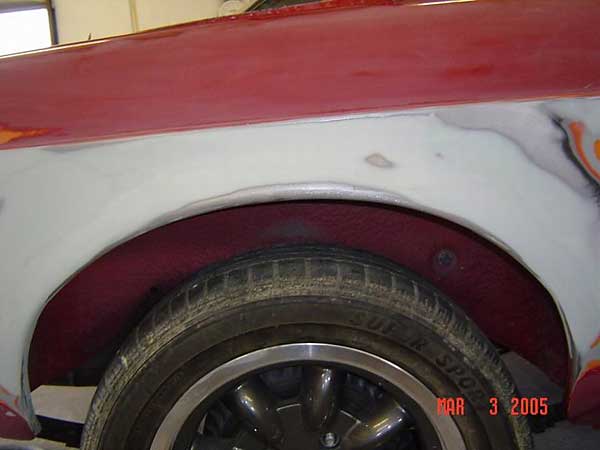 flared MGB fender