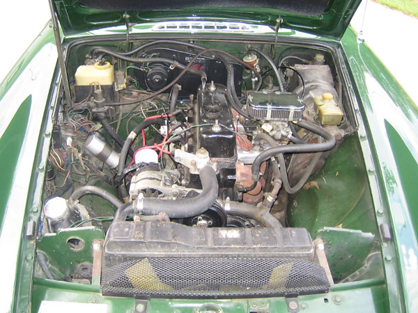 Before: the B-series four cylinder engin in place.
