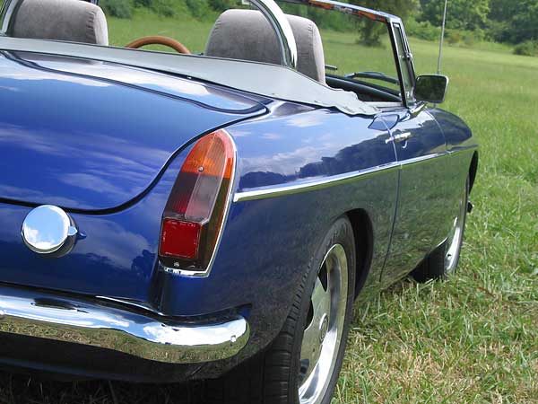 Rear View of MGB Chrome-Bumper Conversion