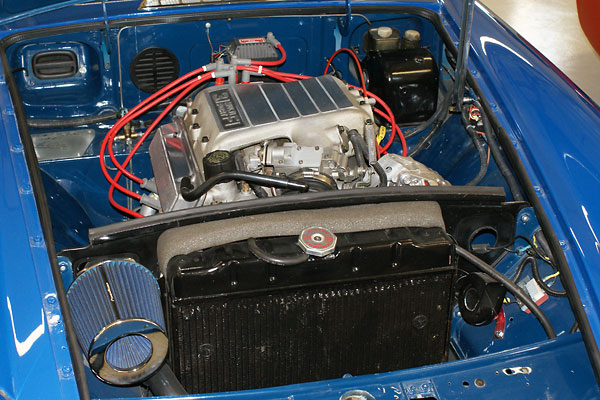 MGB radiator, rebuilt with three-row core.