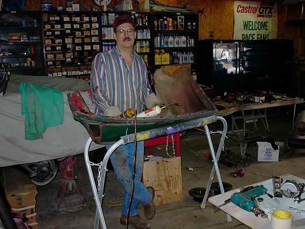 Robert at the car shop.