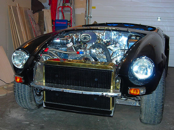 Custom built 5 inch thick brass radiator.