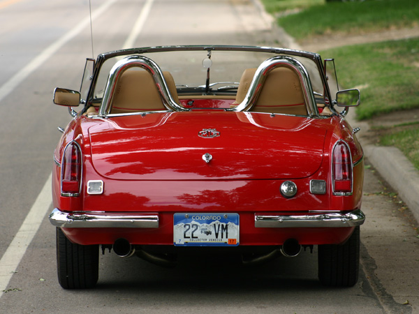 The gap in the middle of the split bumper is sized for a U.K.-spec license plate.