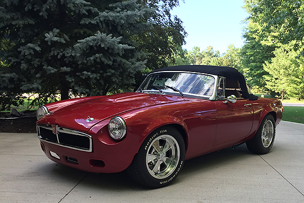 Candy apple red paint over silver base coat.