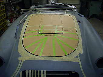 Jim Bailie's cardboard bonnet mock-up
