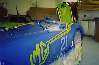 applying yellow paint