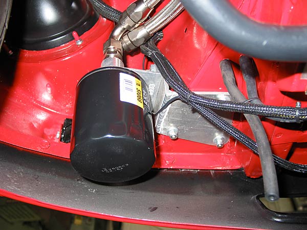 remote oil filter mount