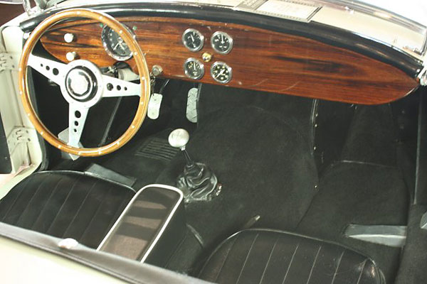 custom solid wood dashboard for an MGA 