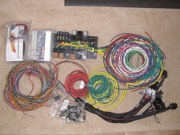 Advance Auto Wire wiring harness plus Haltech engine management system computer.