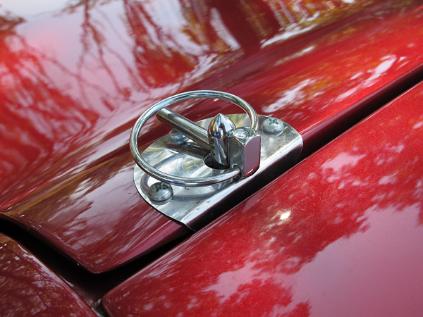 Hood pins on a Jensen Healey.