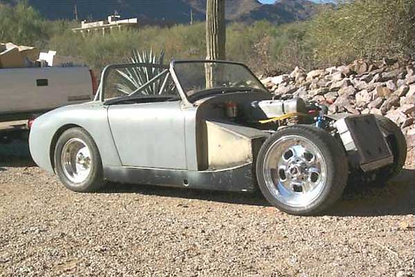 Mark Warner's 1959 Bugeye Sprite, with a Nissan 4-Banger