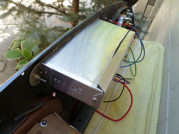 Fabricated aluminum glove box.