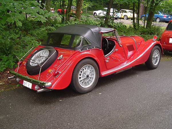 Paul Foster's 1970 Morgan Plus 8, rear three quarter view