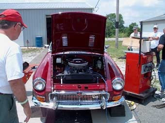 Dyno testing Graham's MGB