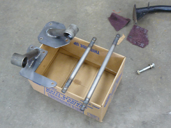 Painting engine mounts and steering shafts.