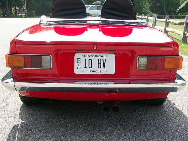 De-badged TR6 rear