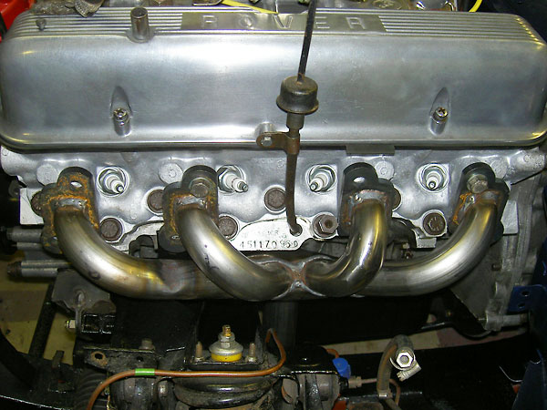 MGB V8 block hugger headers. Driver's side didn't need modification.