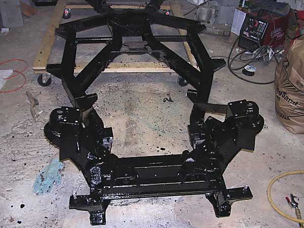 Restored Triumph TR-6 frame