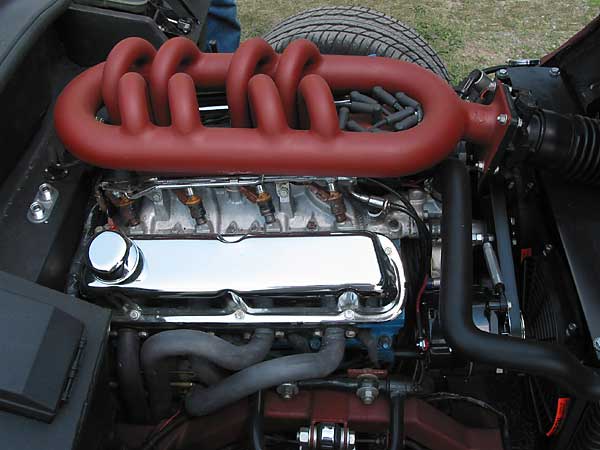 What a neat picture! Custom induction system for Ford 5.0 EFI