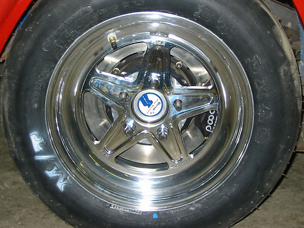 15x8 Bogart rims with Mickey Thompson 24x9 slicks (rear only).