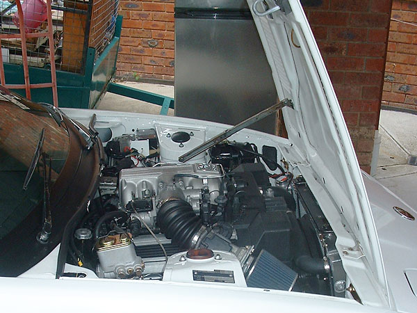 Stock Toyota Soarer tubular manifolds into custom dual exhaust.