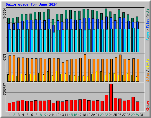 Daily usage for June 2024