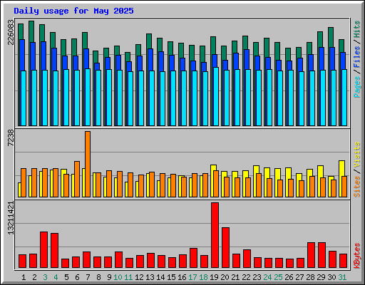 Daily usage for May 2025